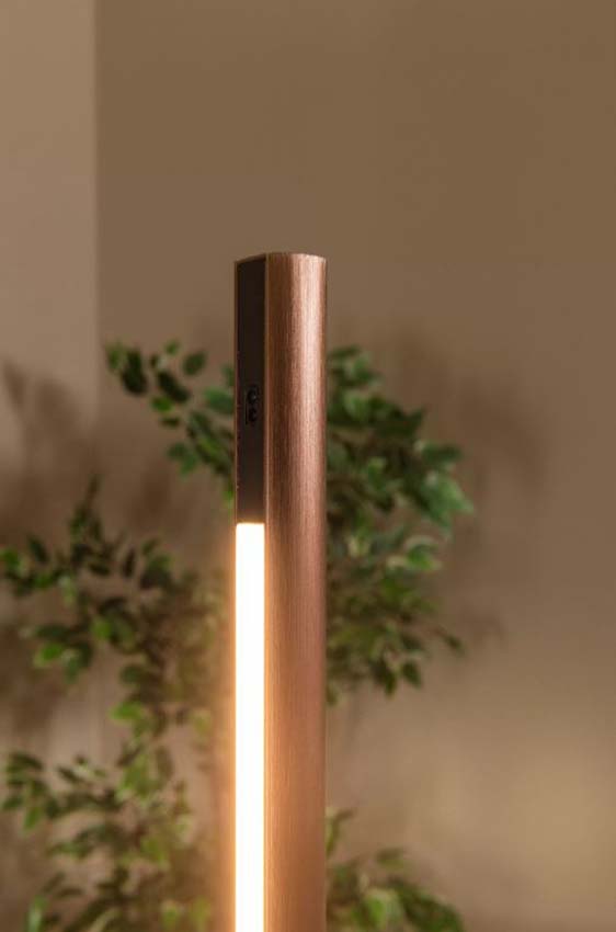 Lucide Vibes Equinox - Lampadaire - LED dimmable - CCT - 1x26W 2700K/4000K - Capteur de mouvement manuel - Café