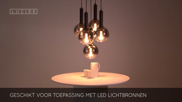 Lucide MARIUS - Hanglamp - Ø 55 cm - 5xE27 - Zwart