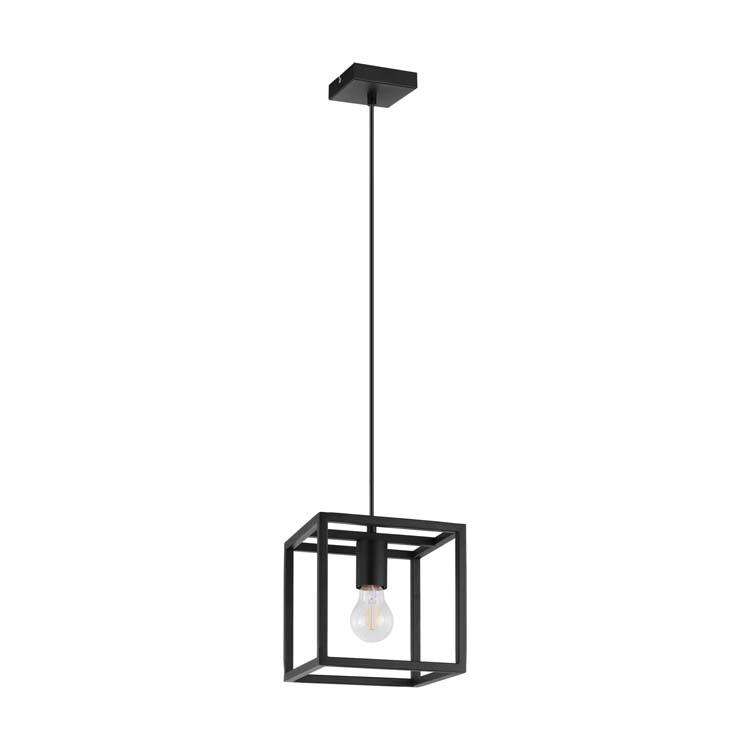 Hanglamp Crown staal 20x20cm zwart