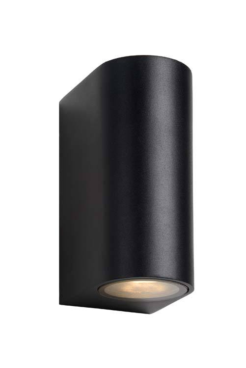Spot mural extérieur rond - noir - dimmable - GU10 - 2x5W - 3000K - IP44