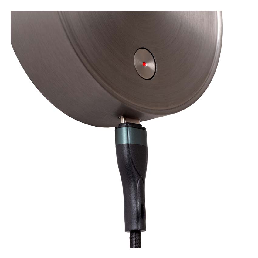 Lucide Premium ASJA - Spot mural / Applique mural Rechargeable - Batterie/Piles - LED 3 StepDim - 1x3W 2700K - Fer gris