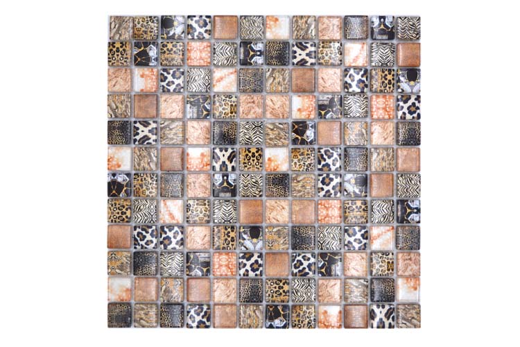 Mosaïque Crystal Wildlife Small brun brillant 29,8x29,8cm