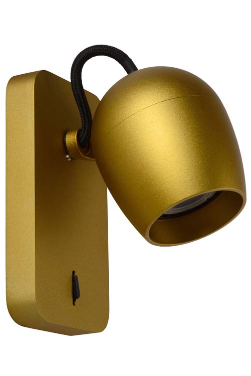 Spot mural - LED Dim to warm - GU10 - 1x5W 2200K/3000K - Or Mat / Laiton