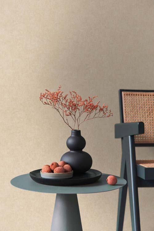 Vinyle sur papier peint intissé lin beige 0,53x10m