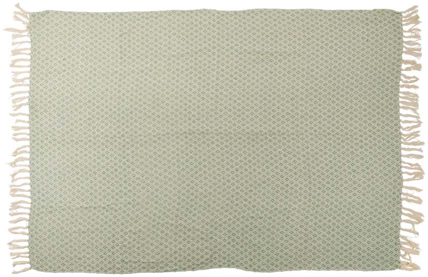Plaid avec franges Articasa vert 130x170cm