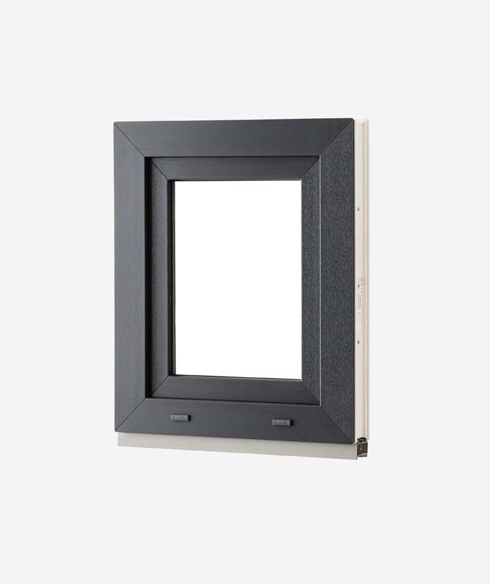 1-VL draaikiepraam pvc Deceuninck Elegant Inf antra/wit B500xH600 mm R