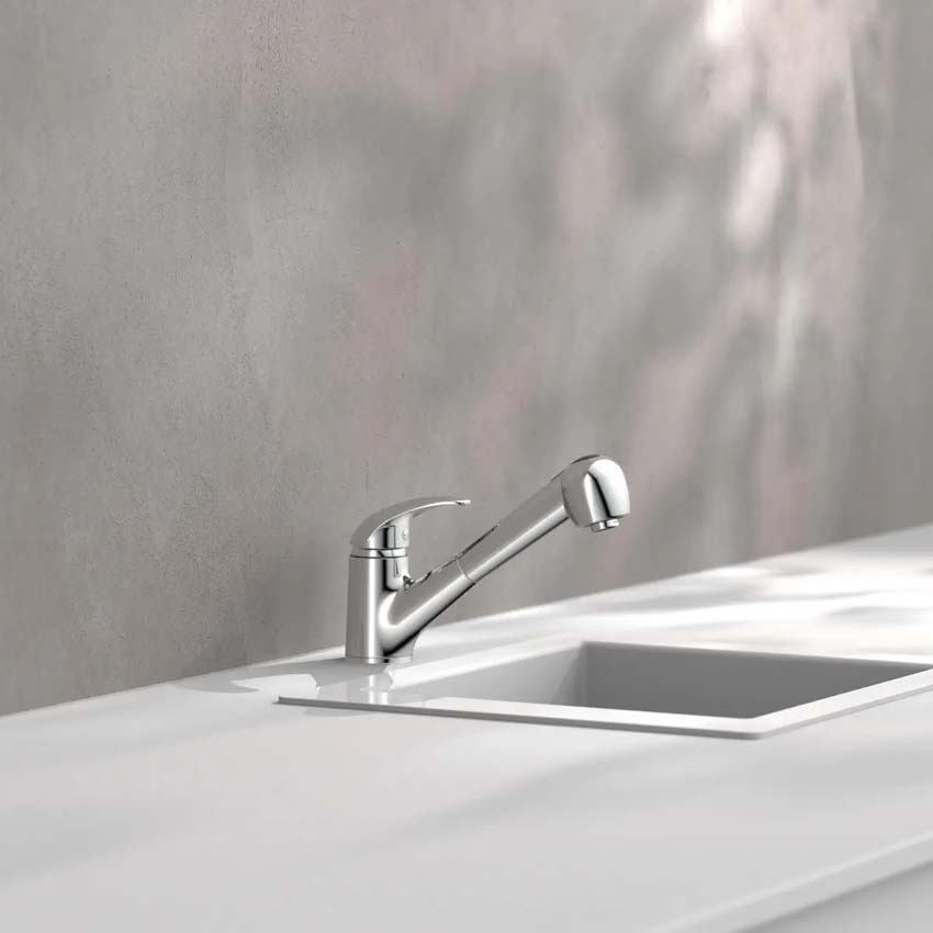 Robinet de cuisine Aiko chrome avec bec extractible