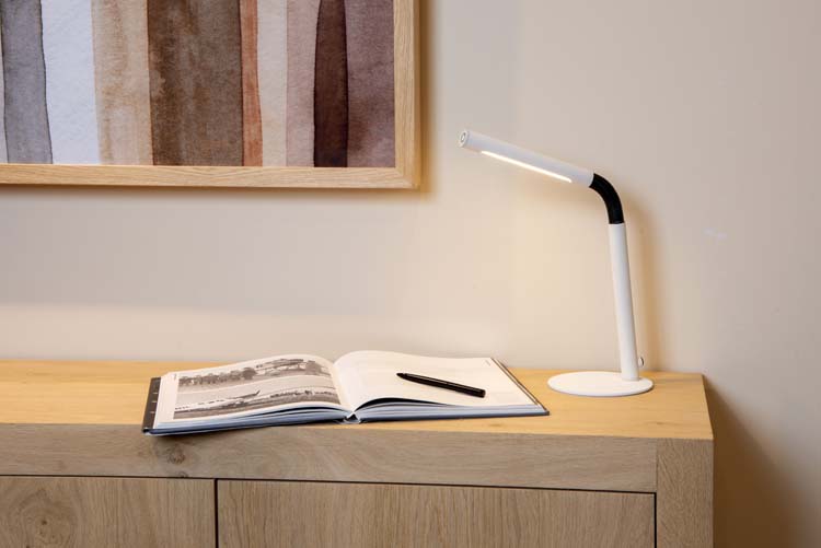Lampadaire / lampe de lecture - LED Dim. - 3 StepDim - Blanc  28.5 cm