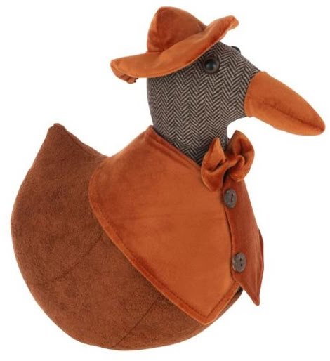 Cale-porte canard nageant polyester brun rouille 30x15x30cm