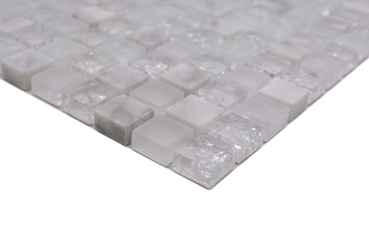 Mosaïque Crystal+ Mix blanc brillant 30,5x30,5cm