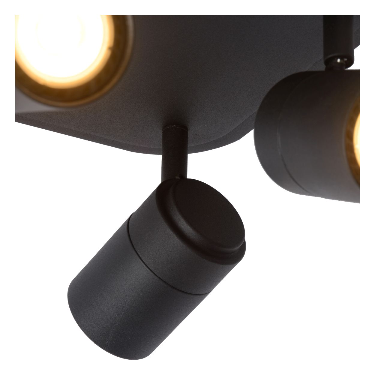 LENNERT - Plafondspot Badkamer - LED Dimb. - GU10 - 4x5W 3000K - IP44 - Zwart