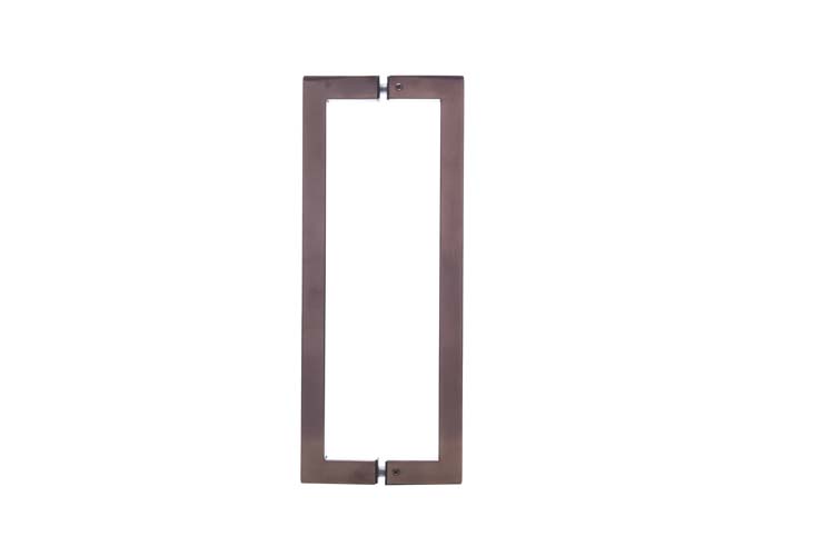 Tirant de porte carré bronze pour porte en verre 32cm