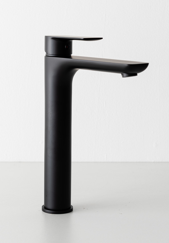 Robinet de lavabo Miley haut noir mat
