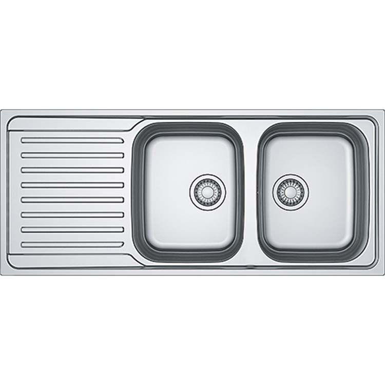 Spoeltafel Franke 2 bakken Inox - 1160x500mm