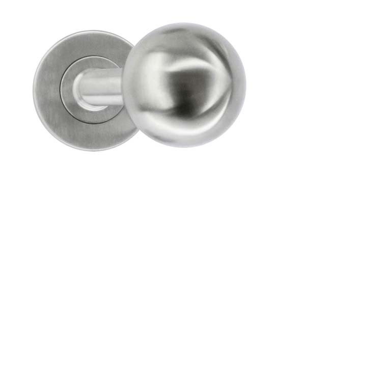 Deurkruk bolvorm 50mm inox plus zonder rozet