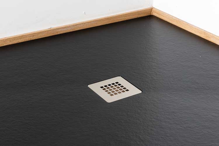 Douchebak Minimalism composiet met gelcoat zwart 120x90cm