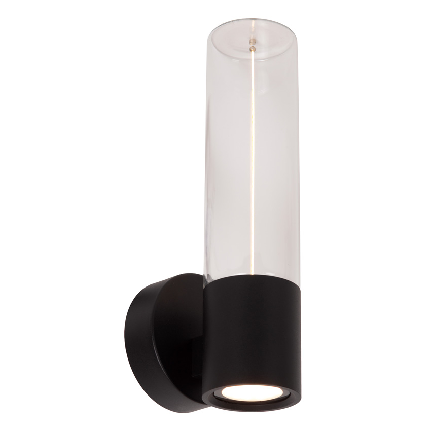 Lucide Essential Filani - Wandlamp binnen/buiten - LED - 1x8W - 2700K - IP54 - Zwart