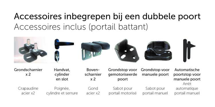 Dubbele draaipoort Palermo alu antraciet 350x175cm