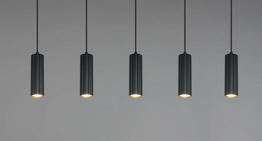 Suspension - Noir - 85x9x150cm - Dimmable - GU10 - 5x10W