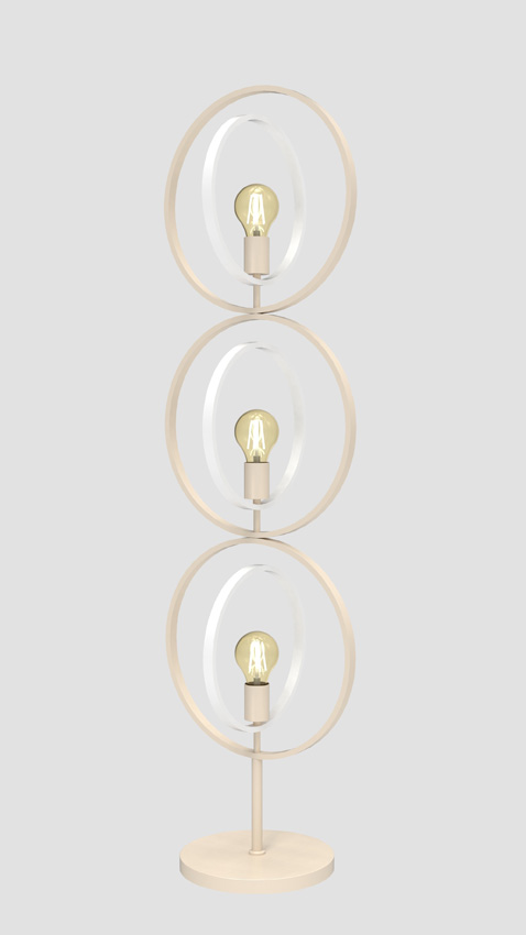 Lampadaire - sable/blanc - 3xE27 - 3x40W
