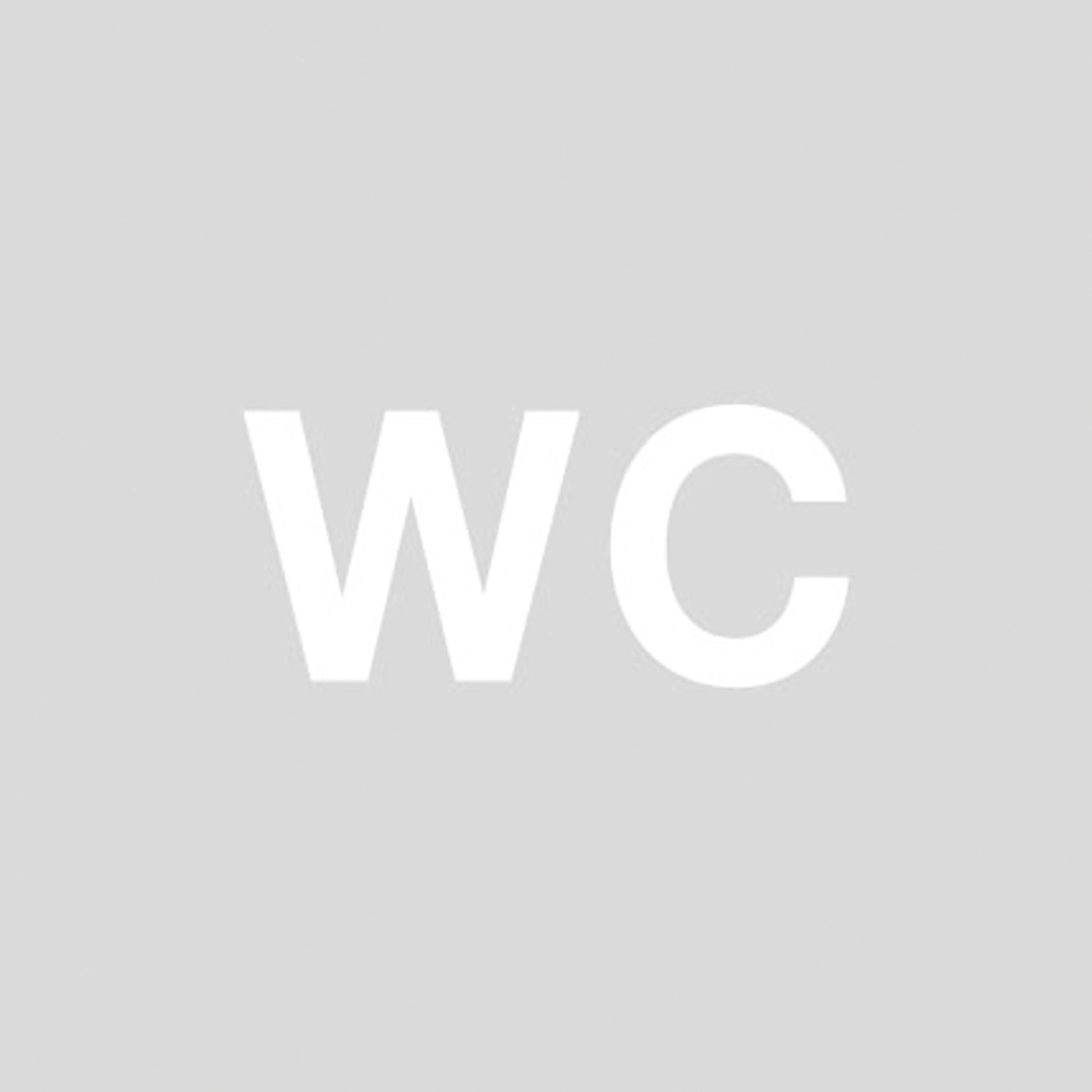 Glas pro vierkant picto woord WC 198mm dikte 4mm