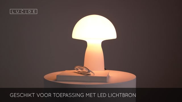 Lucide FUNGO - Lampe de table - 1xE27 - Opalin