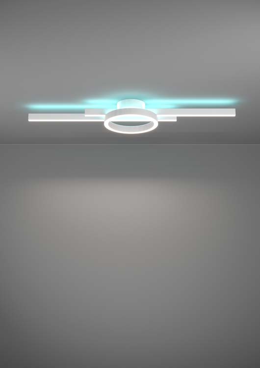 Plafonnier - blanc - 77,5x20x7,5cm - dimmable - LED - 1x23,5W - 2700-6500K + RGB