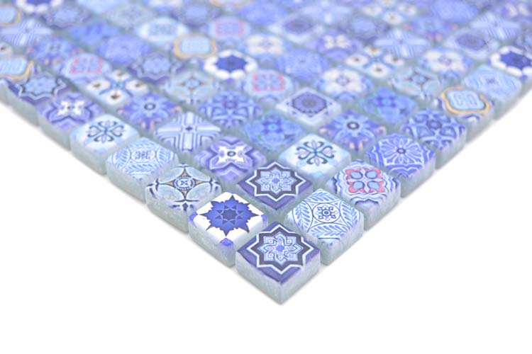 Mosaïque Biscuit retro bleue 30 x 30 cm