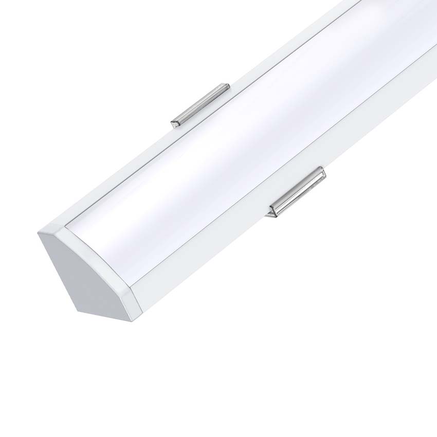 Profilé d'angle pour bande LED en aluminium blanc  2 mètres
