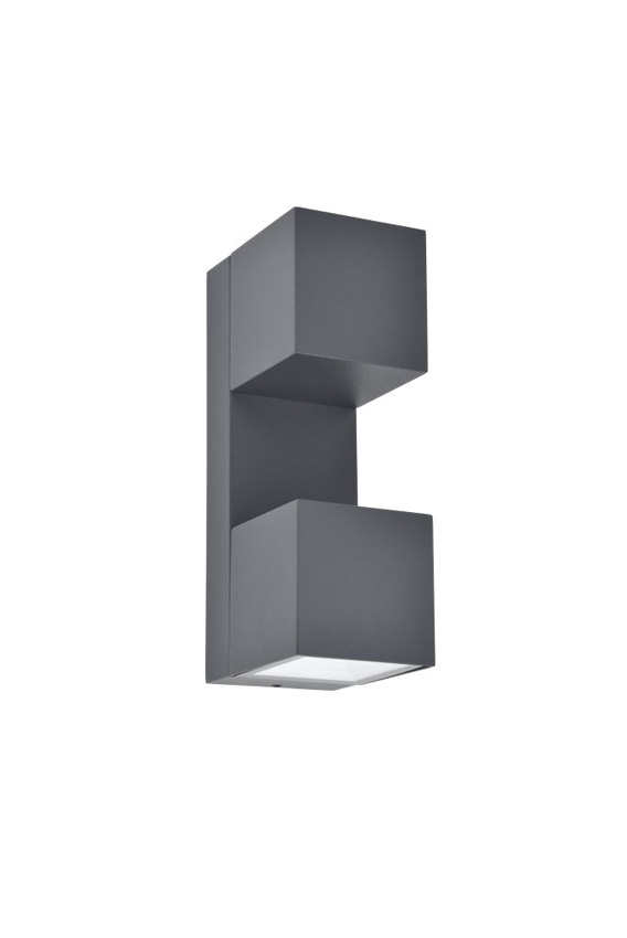 Applique murale extérieur - gris foncé - 6,5x19,3x9,2cm - LED - 2x10W - 3000K - IP54