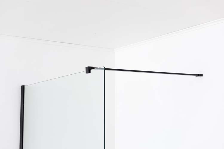 Douche de plain-pied Anais 157 x 200 cm verre transparant - noir