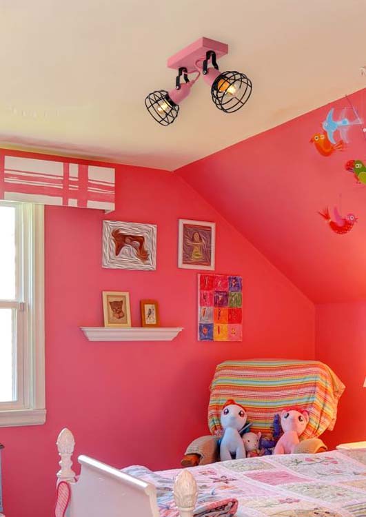 Lucide PAULIEN - Spot plafond Chambres d'enfant - 2xE27 - Rose