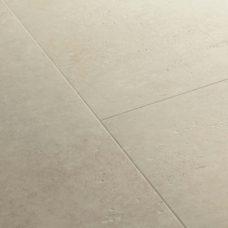 Vinyl vloer Quick-Step Illume tegel 6mm zandsteenbeton beige 85,6x42,8cm met ondervloer