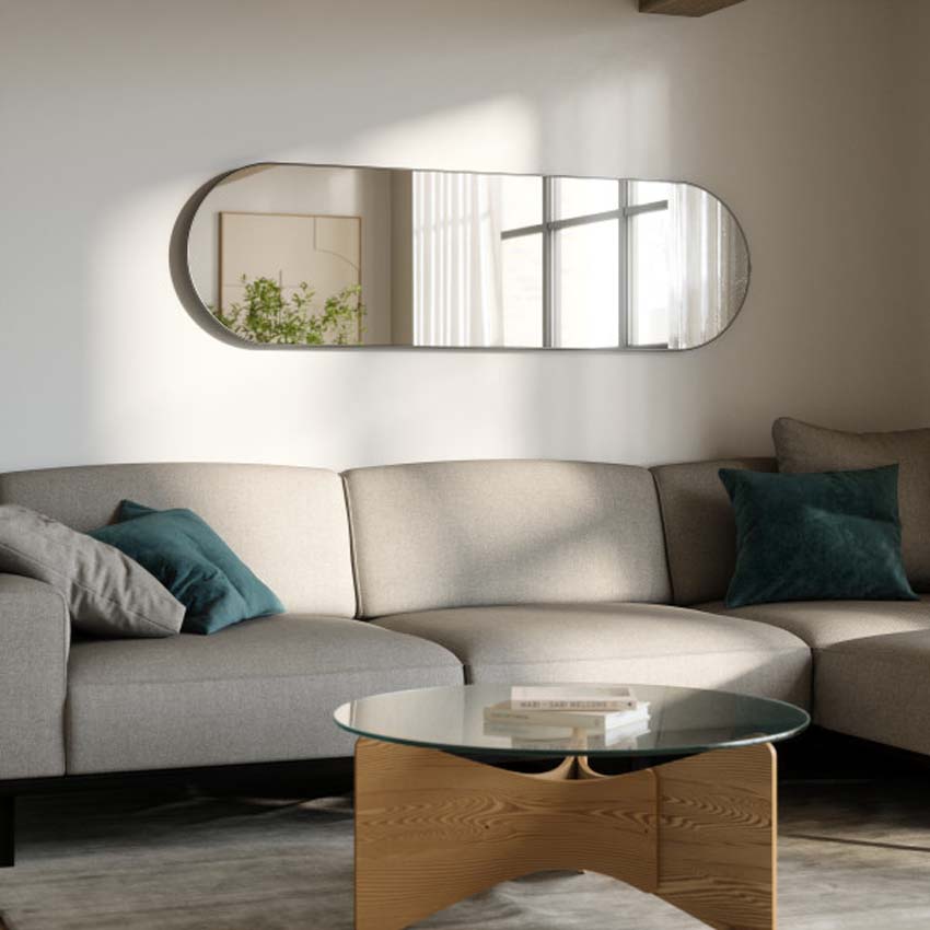 Spiegel Umbra Hubba ovaal titanium 157x45cm
