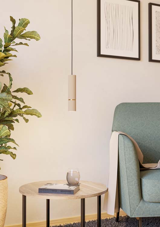 Luminaire suspendu sable 1 lampe incl LED lampe 345 lumes
