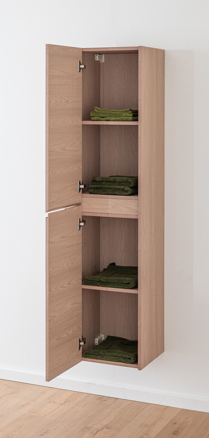 Armoire colonne Tiago sans poignée Nordic oak suspendue 170x40x35cm