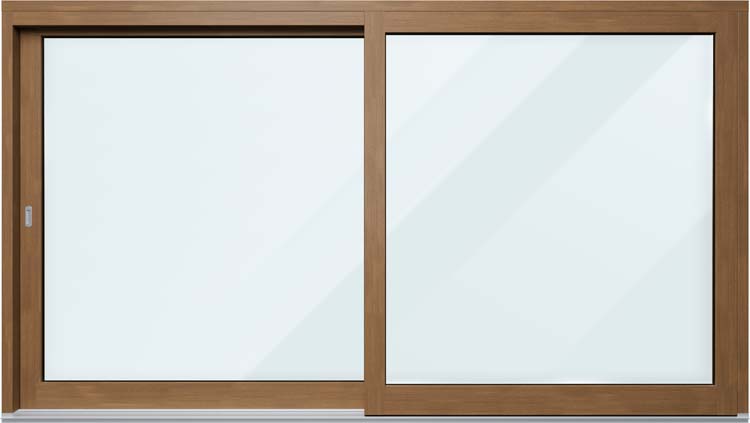 Levant-coulissant en bois Meranti Ribe D>G L2500 x H2150 mm