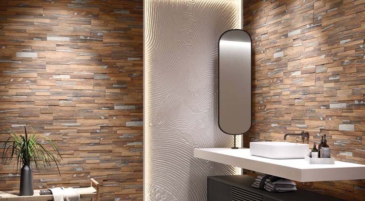 Wandtegel Tasmania mat bruin 15x61cm