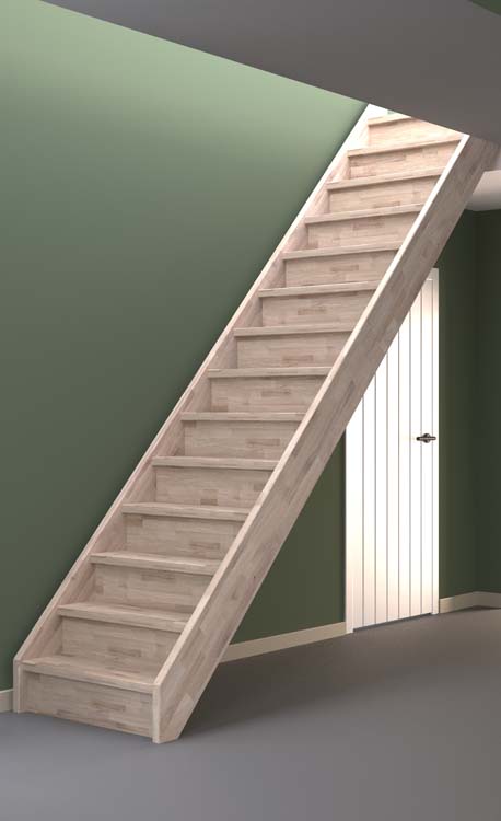 Gesloten trap eik Dresden recht 275x82cm
