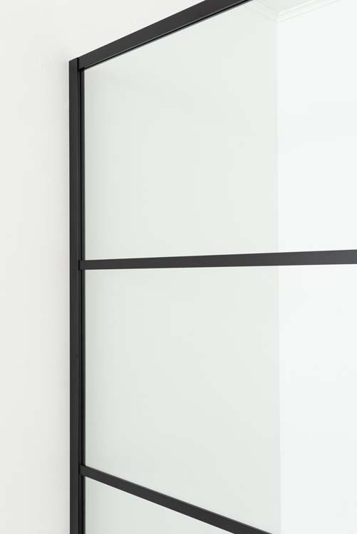 Douchewand Uppa zwart profiel 90x200cm met stang