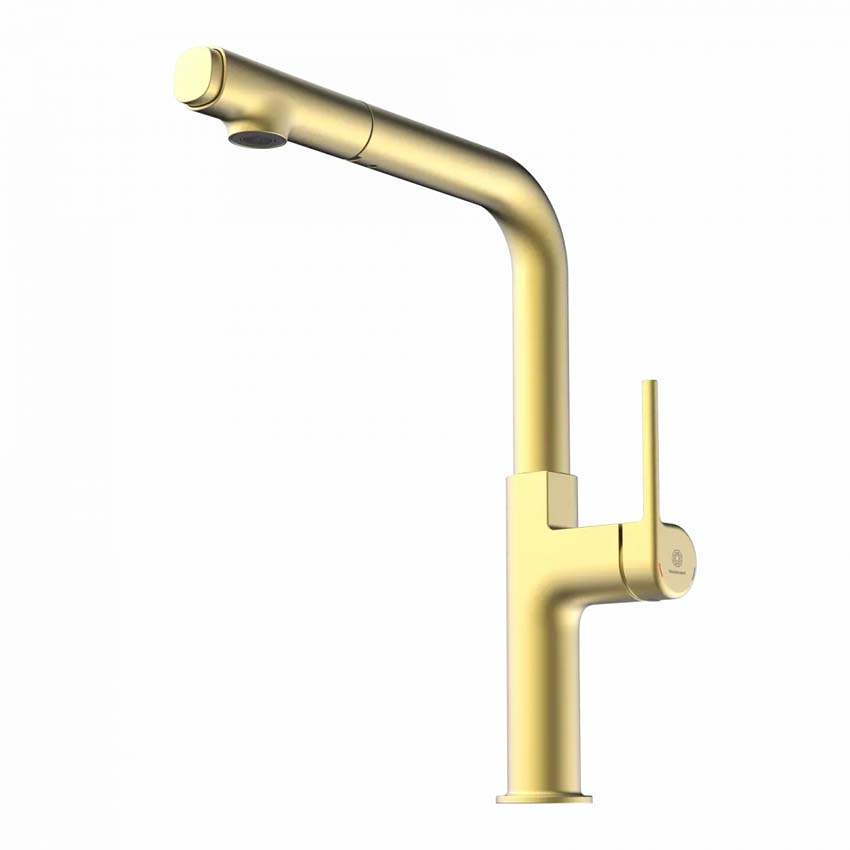 Robinet de cuisine Wasserwerk WK 11 or mat avec bec extractible