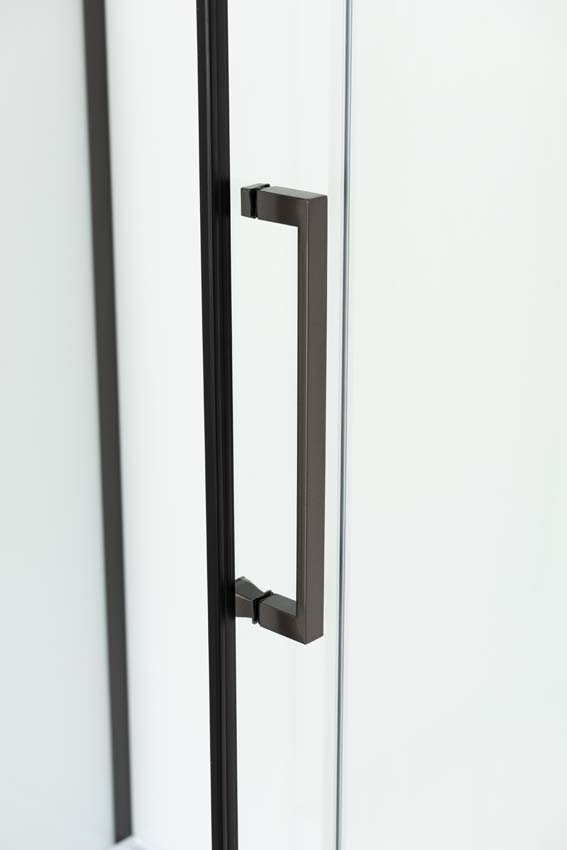 Douchecabine Amani rechts gunmetal schuifdeur 90x115x215cm