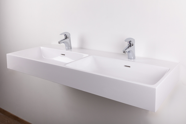 Lavabo Lilly double blanc 120,5x46x10,5cm