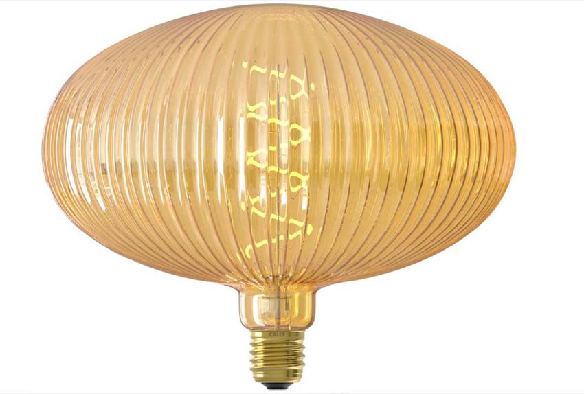 LED lamp ovaal- E27 - Amber - Ø22cm - Dimbaar - 1x4W - 190lm - 1800K - 1 stuk