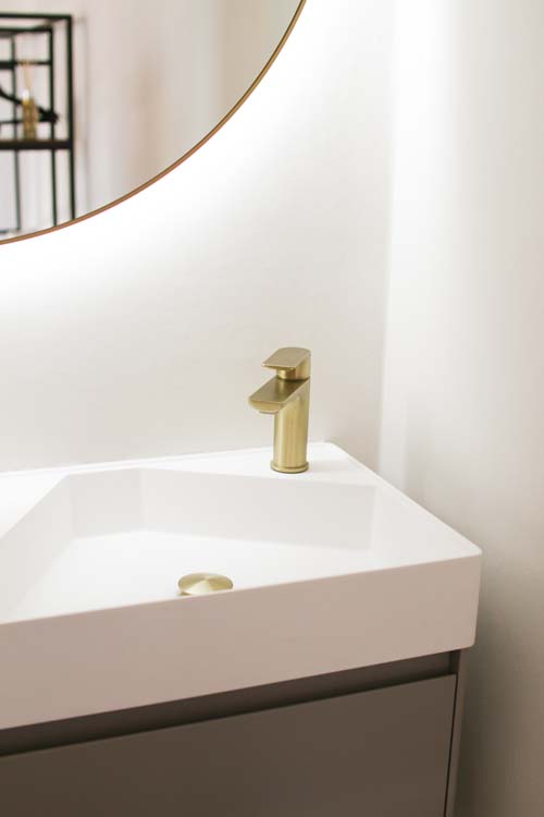 Wastafelkraan Miley edge brushed gold