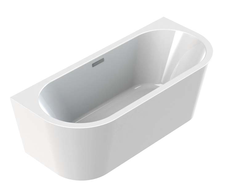 Baignoire semi-îlot Eterna blanc brillant 170x75cm