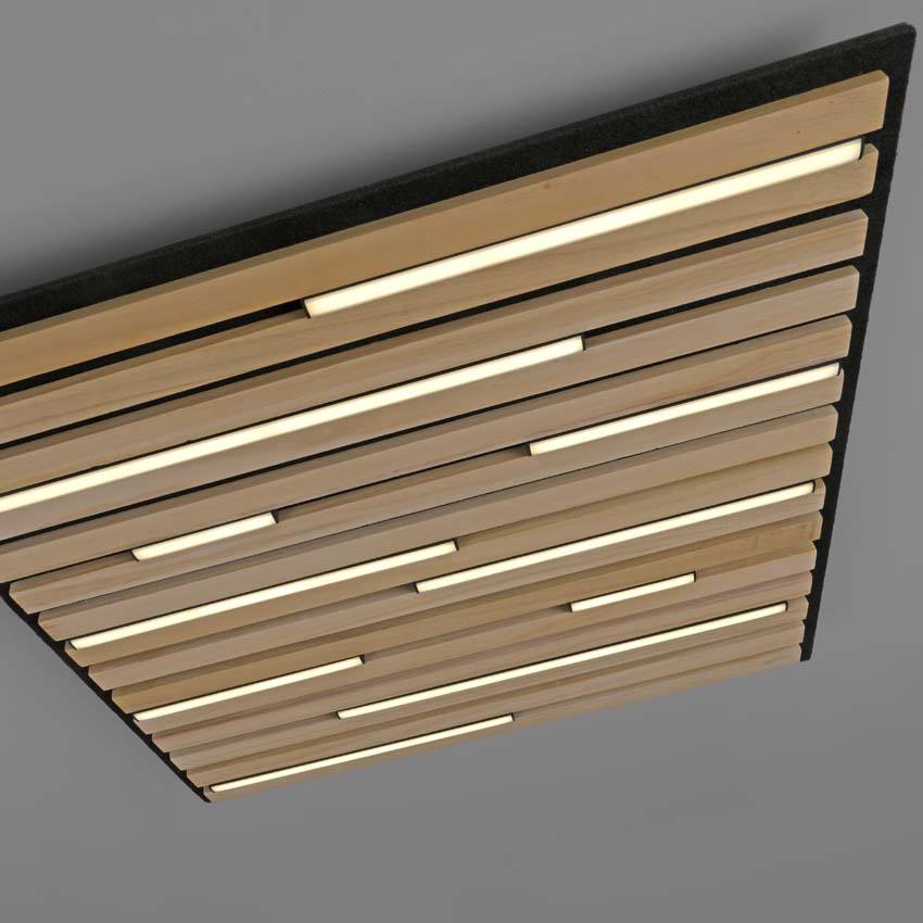Plafonnière Line-up natural wood - dimbaar - 37W - 2700-5000K - IP20