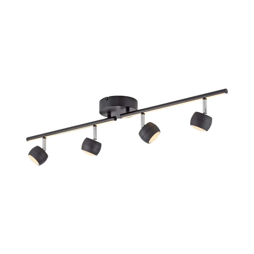 Spot plafond - noir - 13x75cm - dimmable - 4x5,35W - 3000K