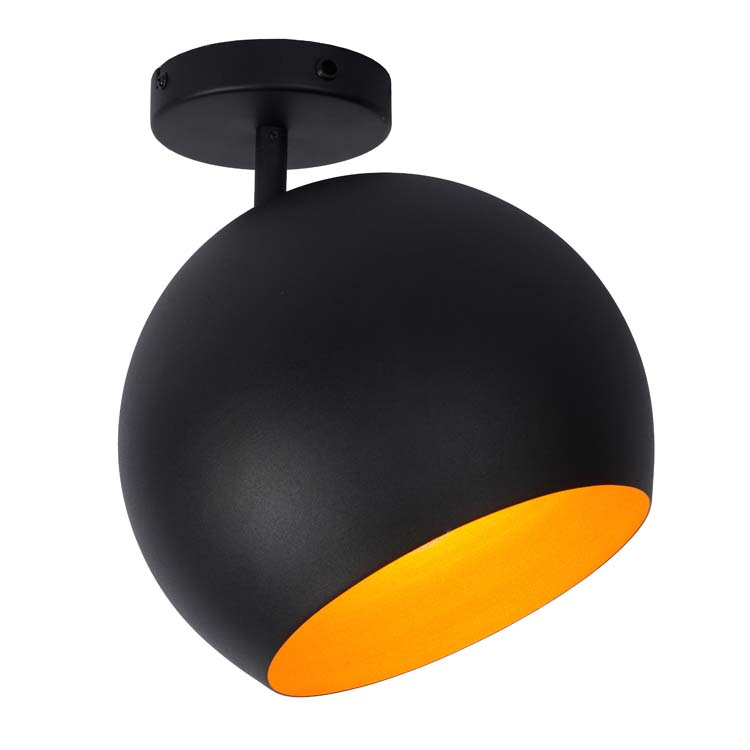 Plafonnier - noir - boule - Ø25cm - E27 - 40W