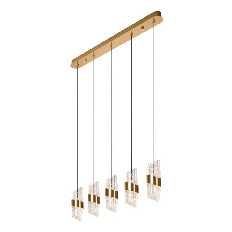 Suspension - or/laiton - 84cm - LED - 5x7,8W - 2700K